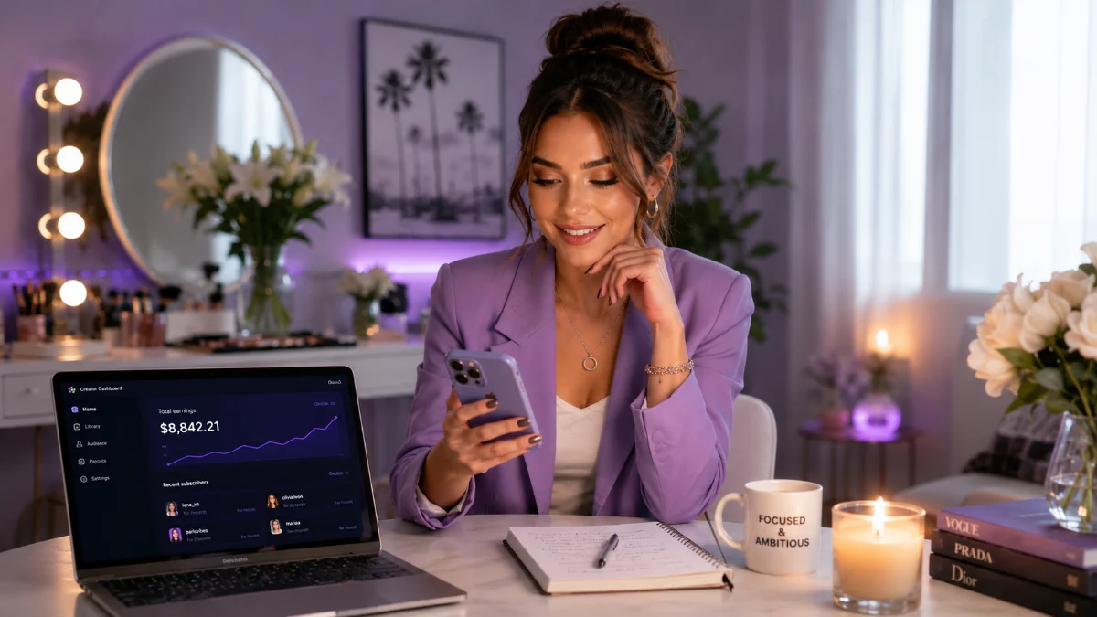Un créateur de contenu vérifiant ses plans promotionnels sur fnties